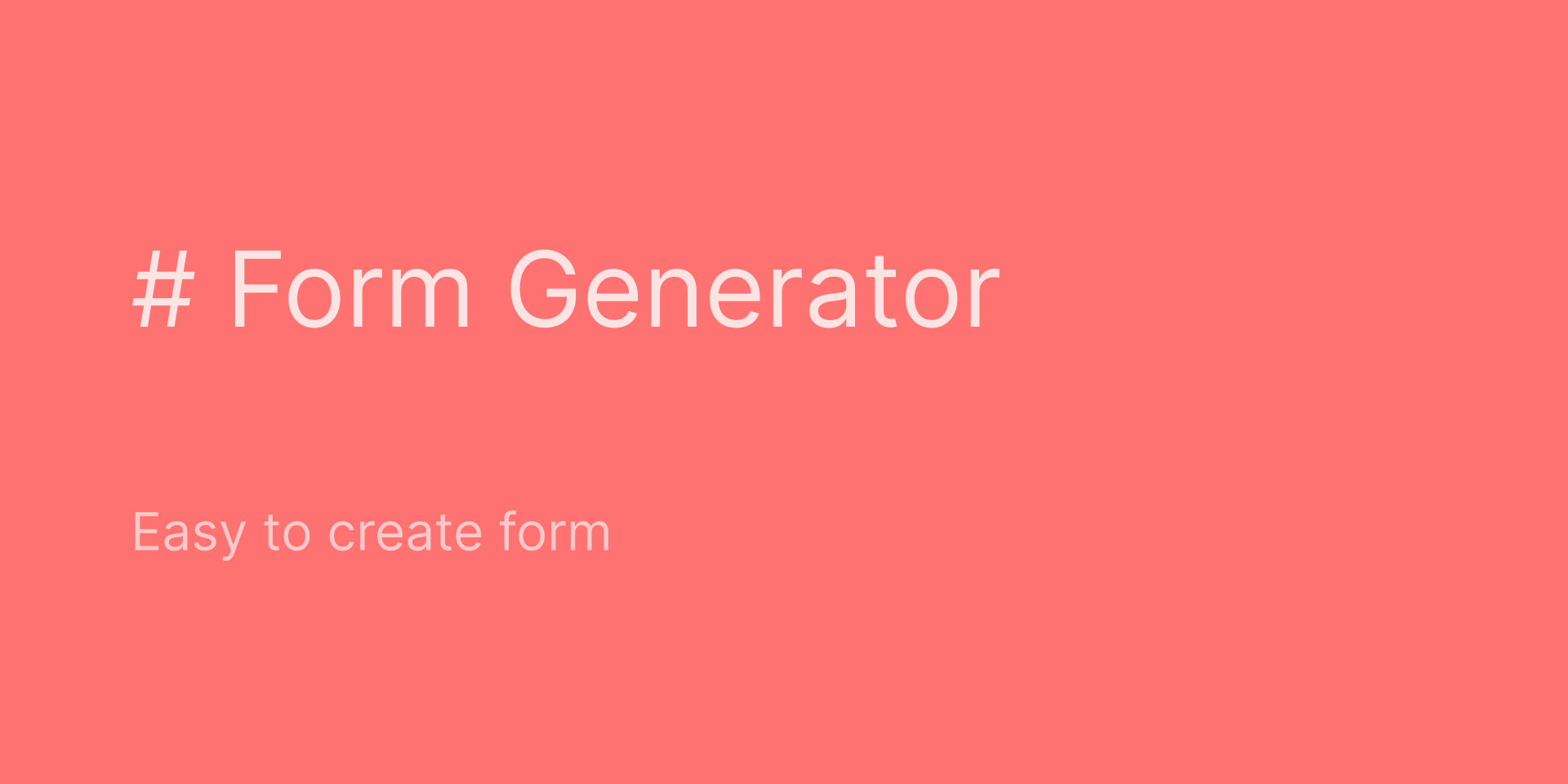 Form Generator丨表单生成器 展示图