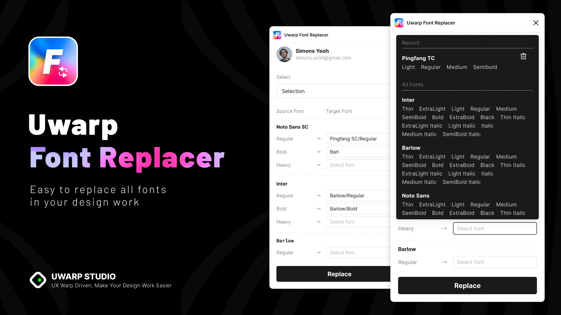 Uwarp Font Replacer|字体替换器 展示图
